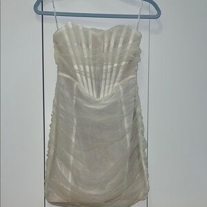 Elegant Cream Strapless Dress